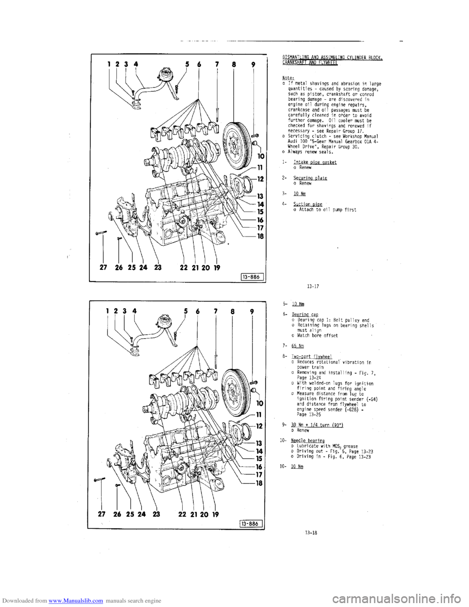 AUDI 100 1991 44 Engine Workshop Manual Downloaded from www.Manualslib.com manuals search engine   