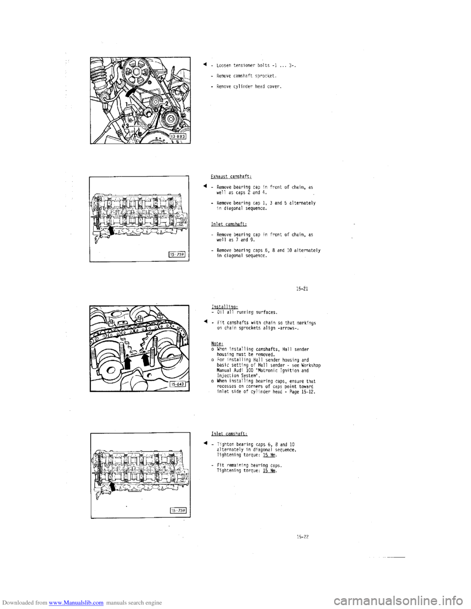 AUDI 100 1991 44 Engine Workshop Manual Downloaded from www.Manualslib.com manuals search engine   