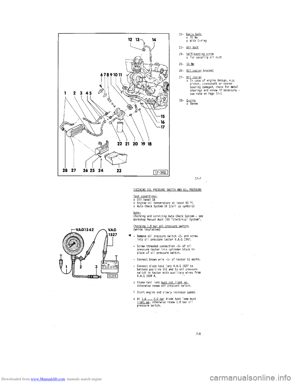 AUDI 100 1991 44 Engine Workshop Manual Downloaded from www.Manualslib.com manuals search engine   