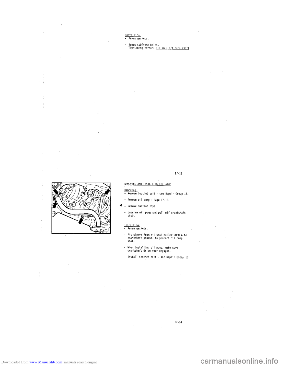 AUDI 100 1991 44 Engine Workshop Manual Downloaded from www.Manualslib.com manuals search engine   