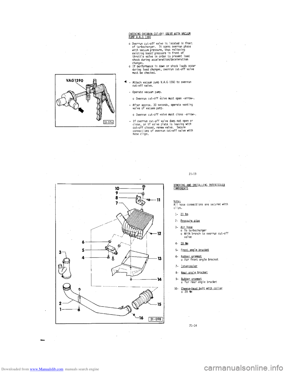 AUDI 100 1991 44 Engine Workshop Manual Downloaded from www.Manualslib.com manuals search engine   