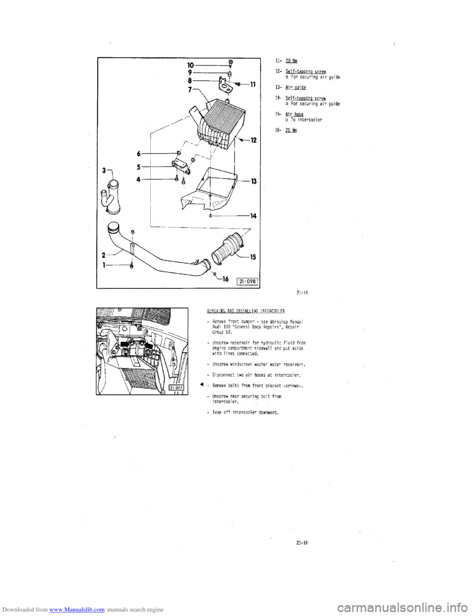AUDI 100 1991 44 Engine Workshop Manual Downloaded from www.Manualslib.com manuals search engine   
