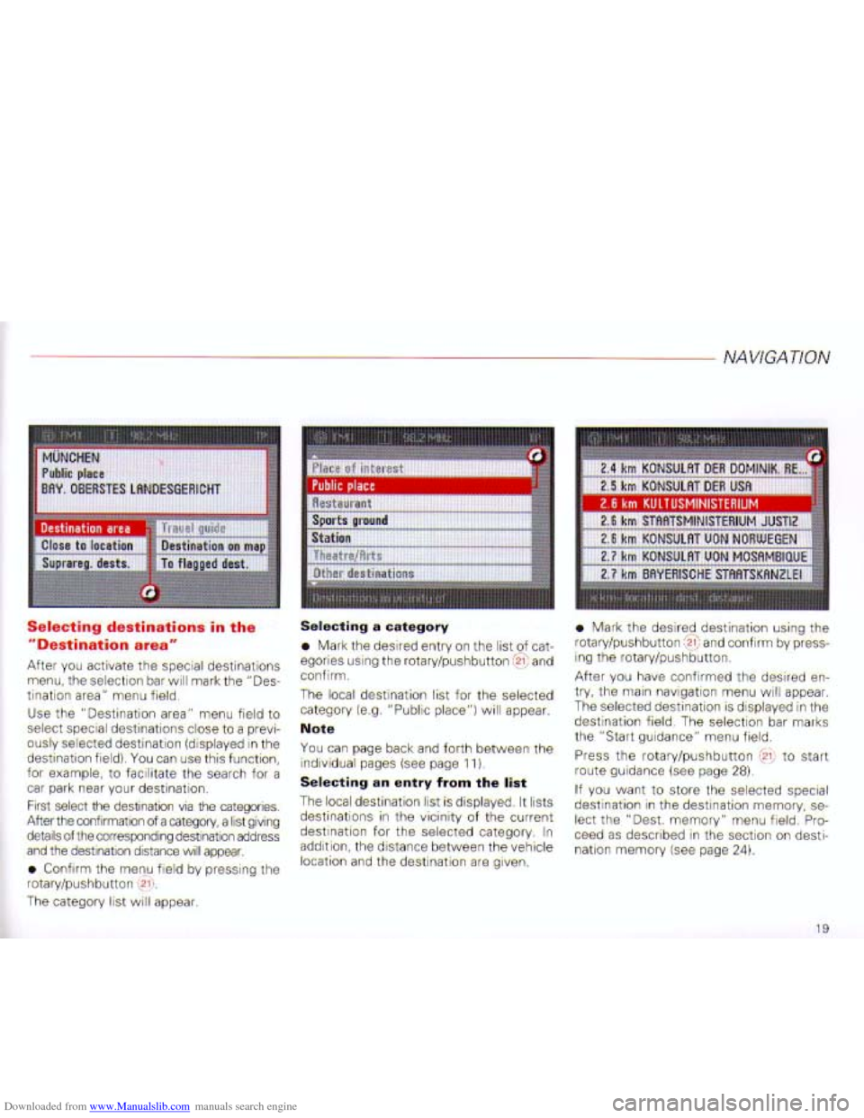 AUDI A4 2001 B6 / 2.G Navigation System Plus Manual Downloaded from www.Manualslib.com manuals search engine   