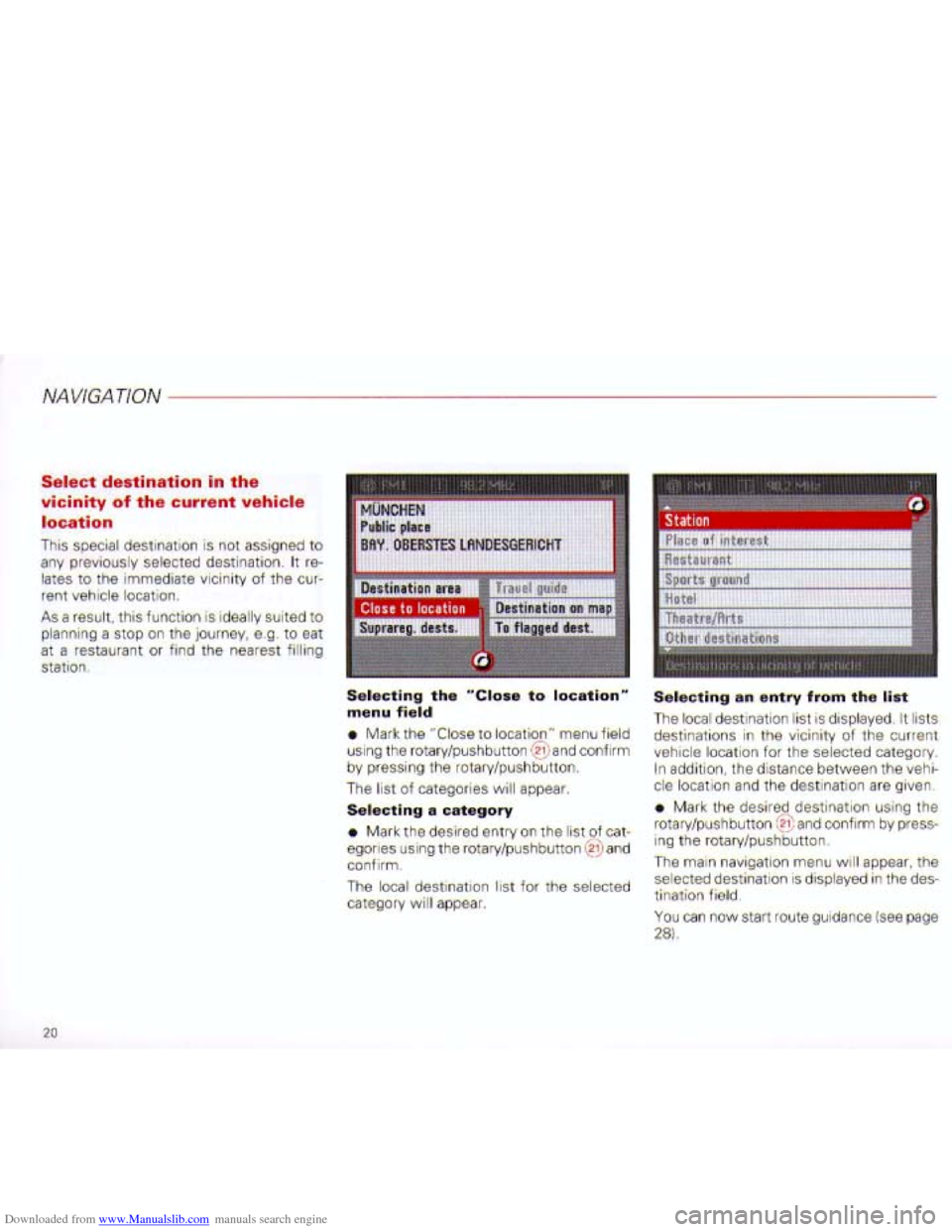 AUDI A4 2001 B6 / 2.G Navigation System Plus Manual Downloaded from www.Manualslib.com manuals search engine   