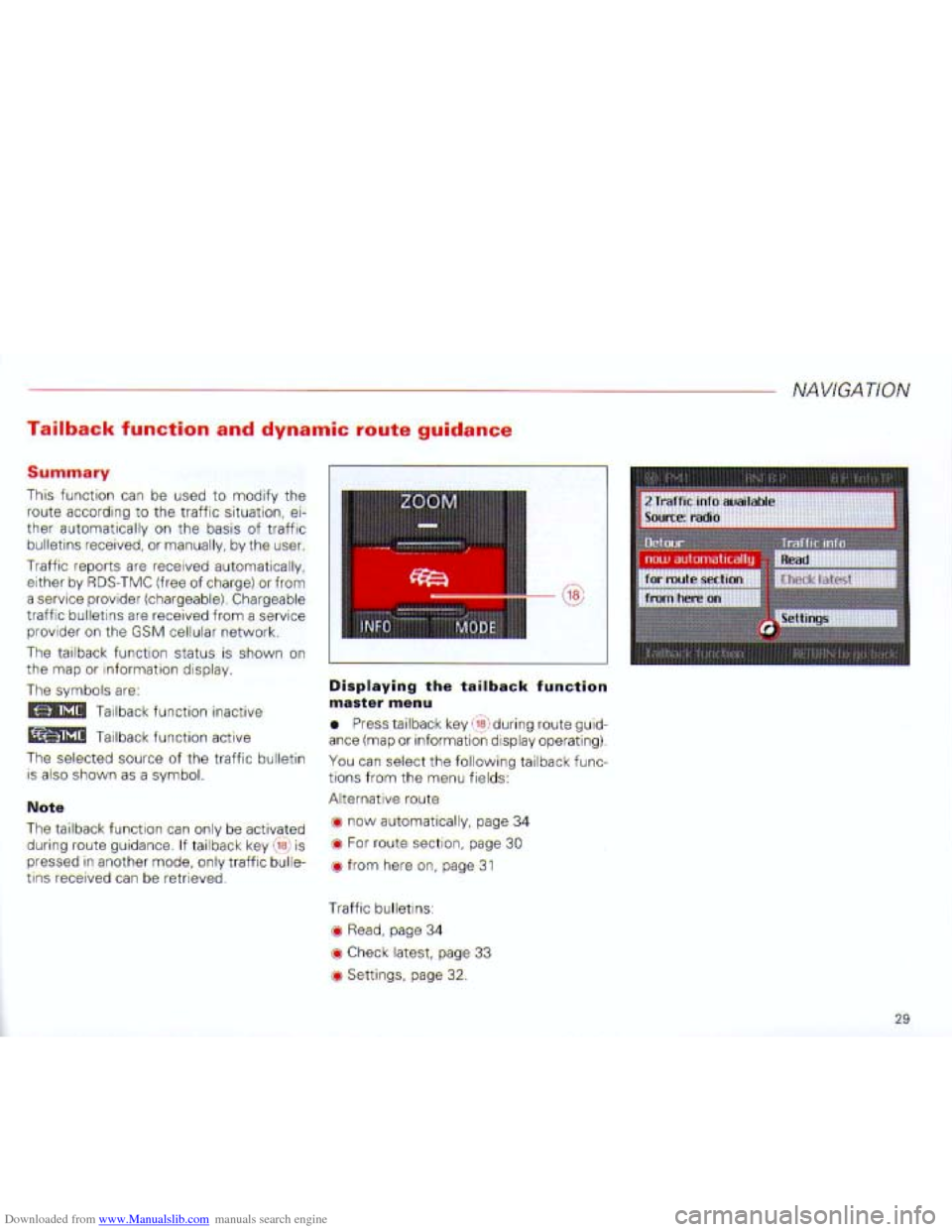 AUDI A4 2001 B6 / 2.G Navigation System Plus Manual Downloaded from www.Manualslib.com manuals search engine   