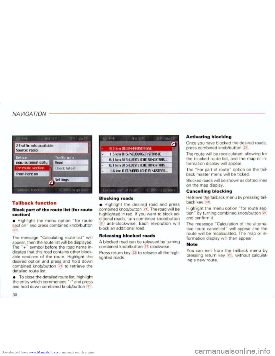 AUDI A4 2001 B6 / 2.G Navigation System Plus Manual Downloaded from www.Manualslib.com manuals search engine   