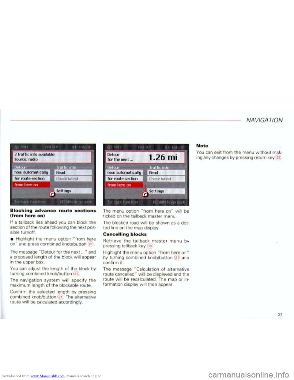 AUDI A4 2001 B6 / 2.G Navigation System Plus Manual Downloaded from www.Manualslib.com manuals search engine   