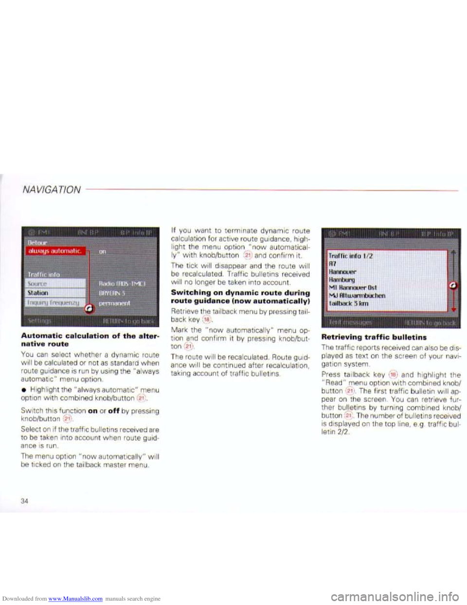 AUDI A4 2001 B6 / 2.G Navigation System Plus Manual Downloaded from www.Manualslib.com manuals search engine   