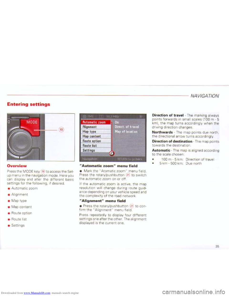 AUDI A4 2001 B6 / 2.G Navigation System Plus Manual Downloaded from www.Manualslib.com manuals search engine   