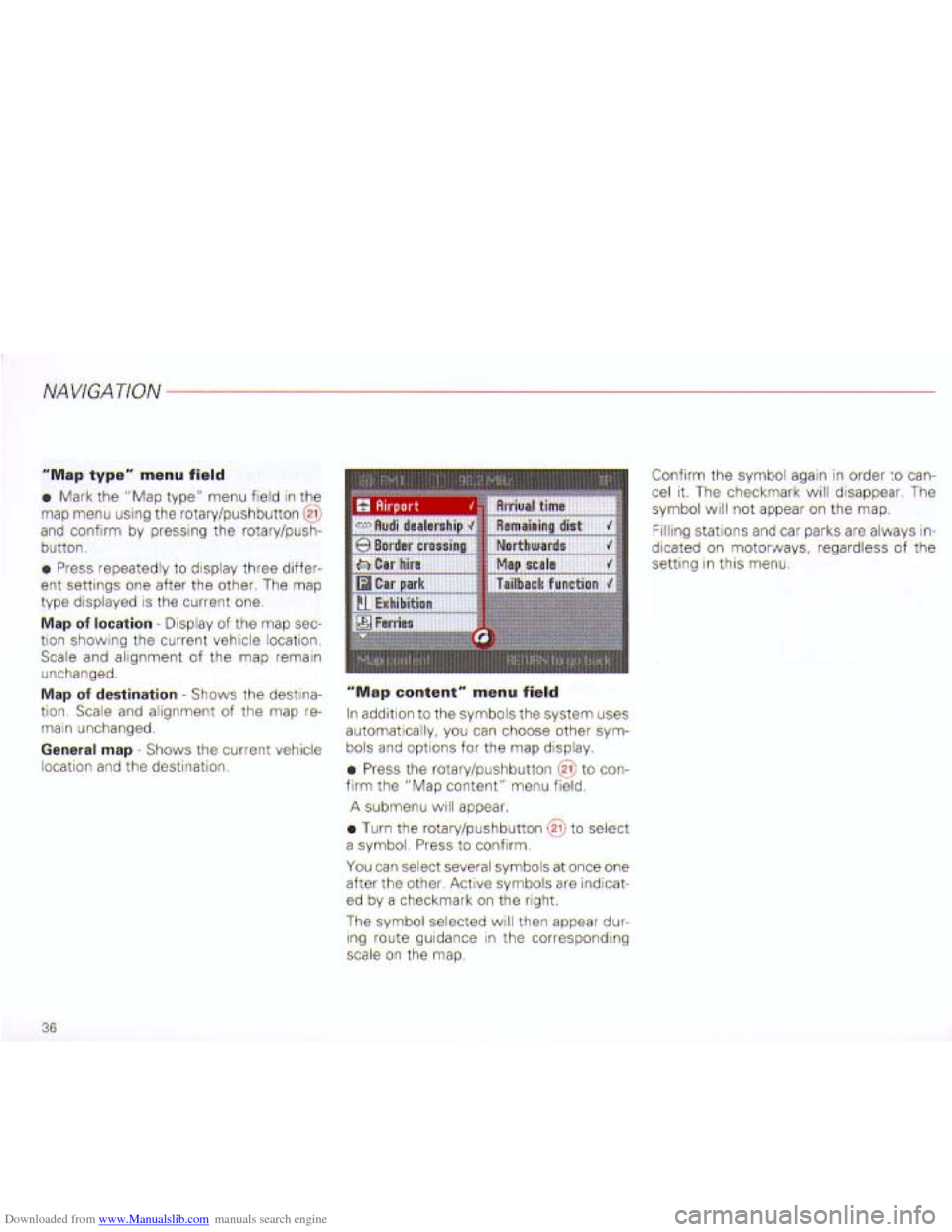 AUDI A4 2001 B6 / 2.G Navigation System Plus Manual Downloaded from www.Manualslib.com manuals search engine   