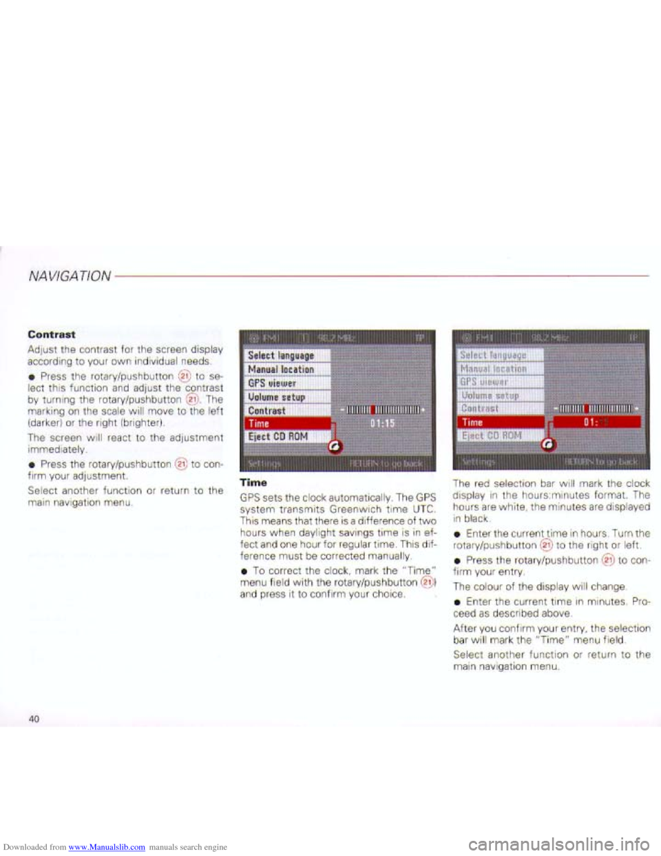 AUDI A4 2001 B6 / 2.G Navigation System Plus Manual Downloaded from www.Manualslib.com manuals search engine   