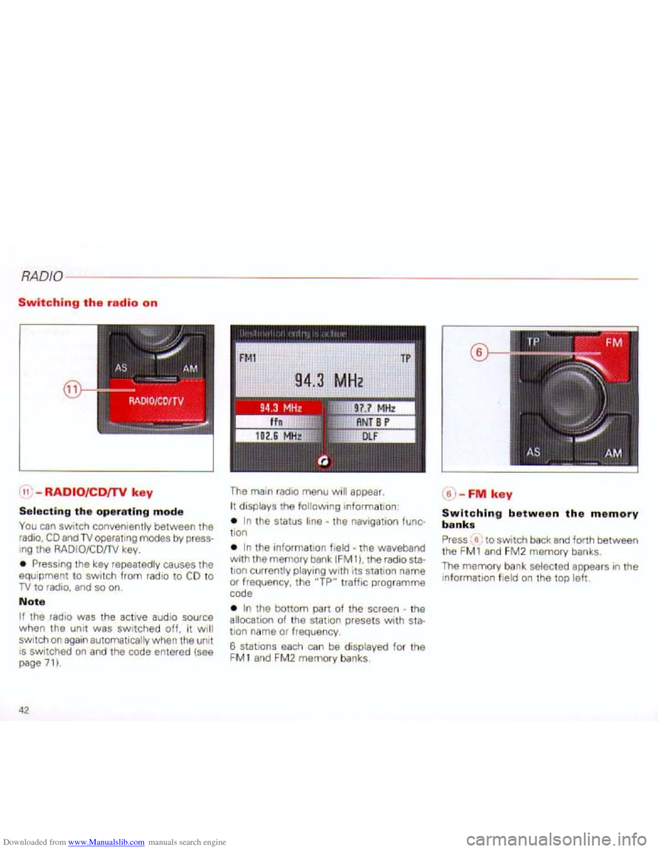 AUDI A4 2001 B6 / 2.G Navigation System Plus Manual Downloaded from www.Manualslib.com manuals search engine   