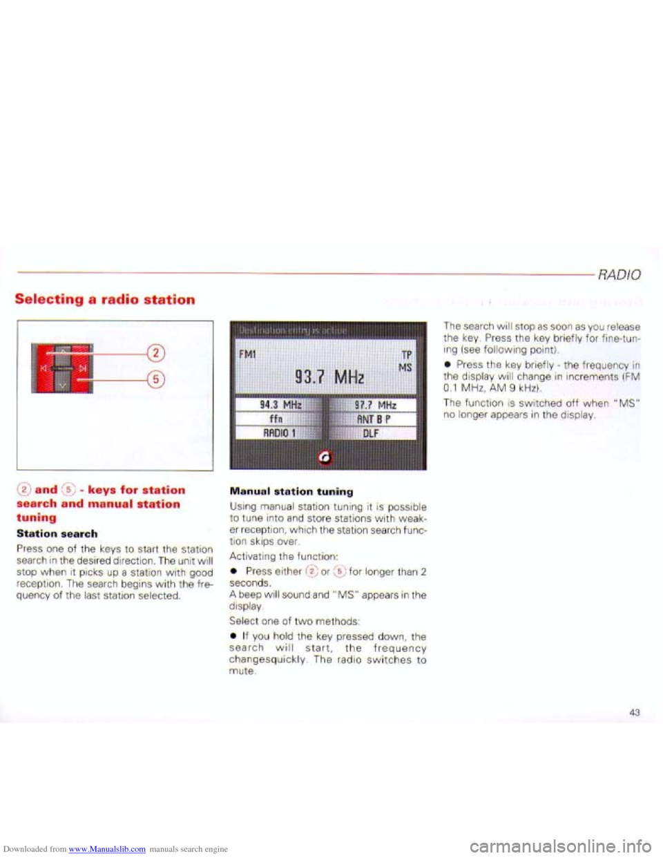 AUDI A4 2001 B6 / 2.G Navigation System Plus Manual Downloaded from www.Manualslib.com manuals search engine   