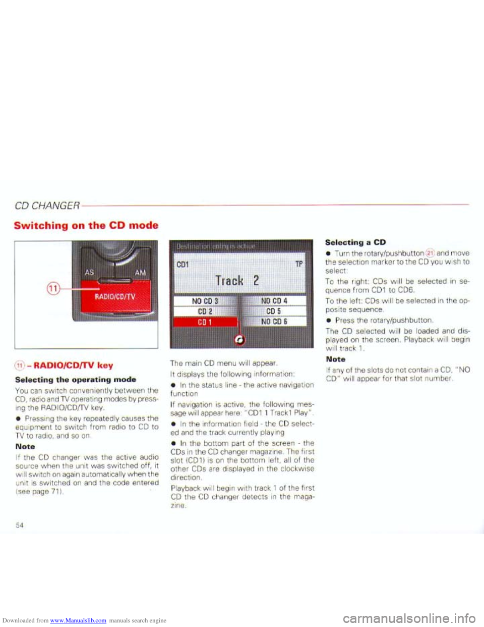 AUDI A4 2001 B6 / 2.G Navigation System Plus Manual Downloaded from www.Manualslib.com manuals search engine   