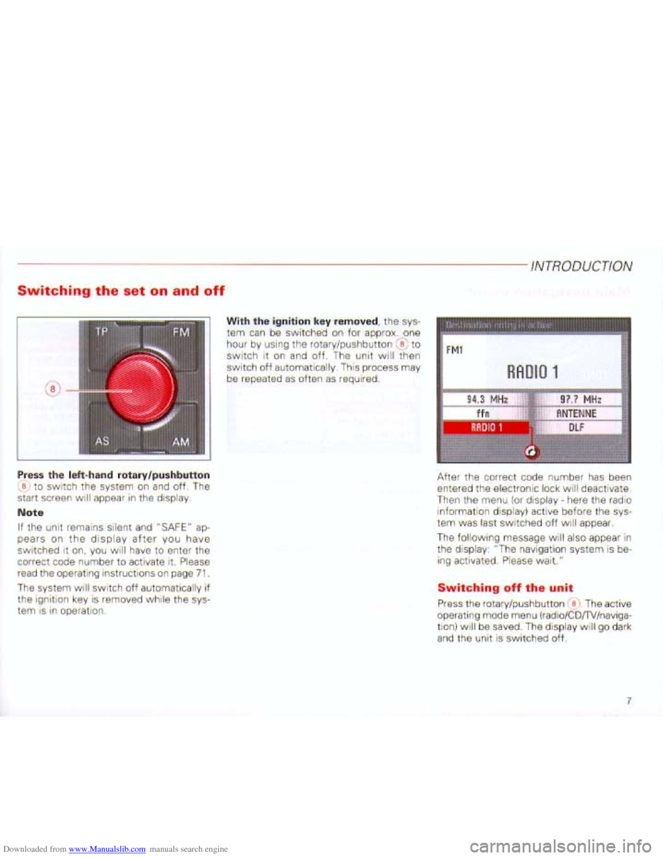 AUDI A4 2001 B6 / 2.G Navigation System Plus Manual Downloaded from www.Manualslib.com manuals search engine   