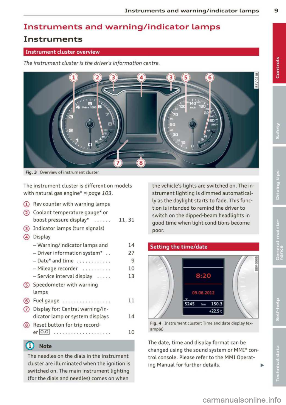AUDI A3 2014 8V / 3.G Owners Manual 