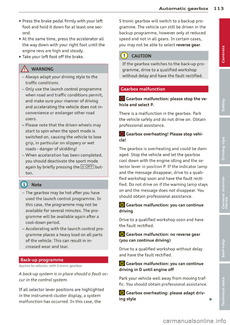 AUDI A3 2014 8V / 3.G Owners Manual 