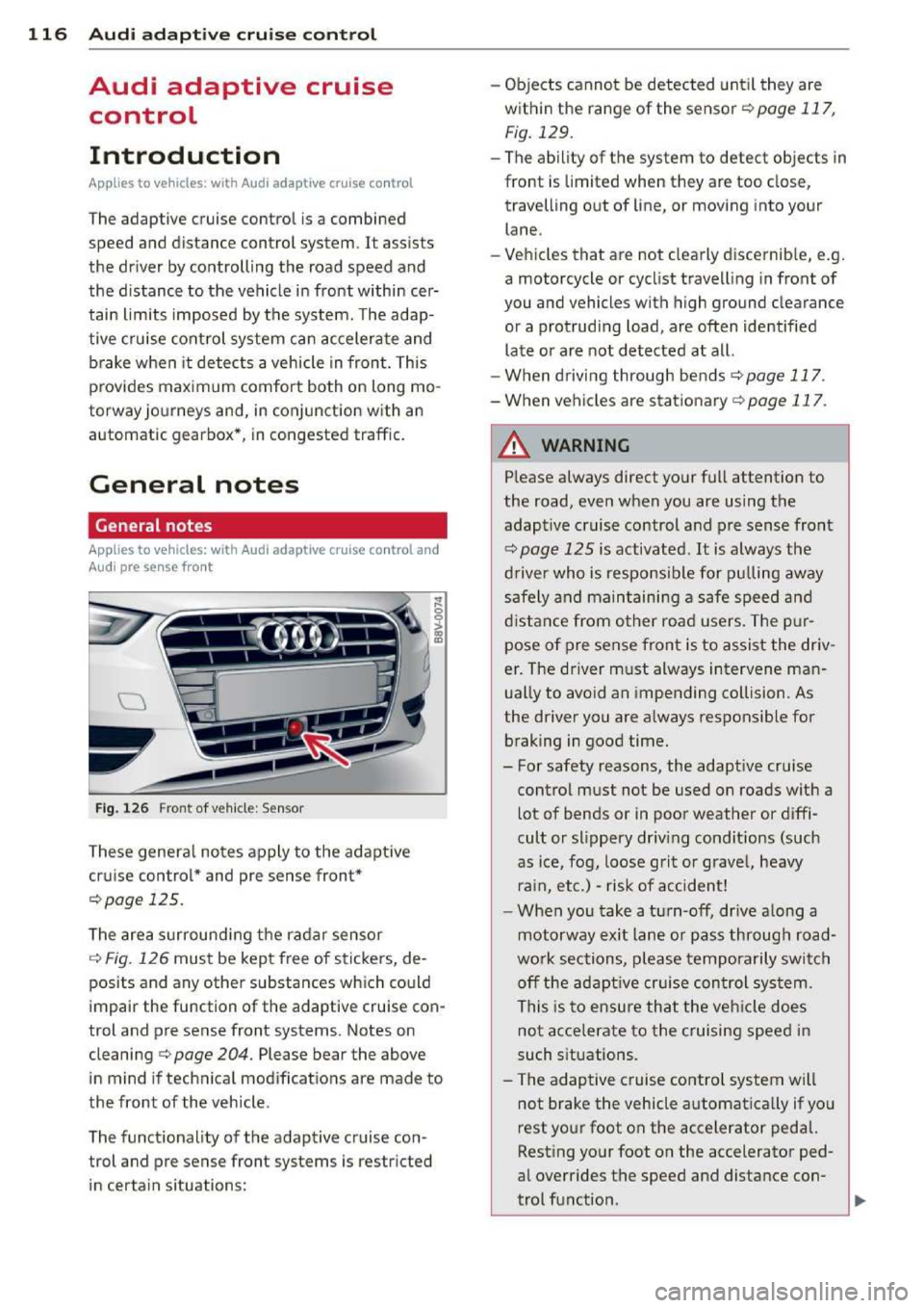 AUDI A3 2014 8V / 3.G Owners Manual 