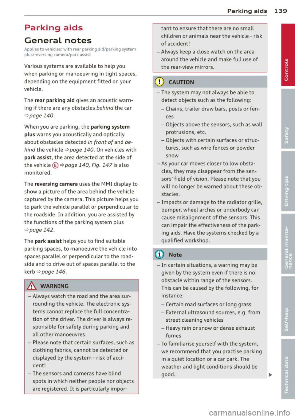 AUDI A3 2014 8V / 3.G Owners Manual 