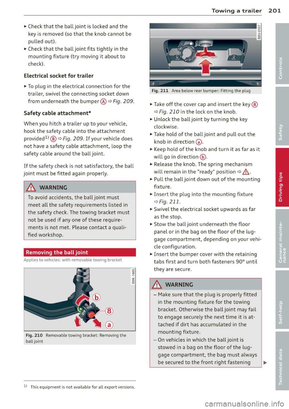 AUDI A3 2014 8V / 3.G Owners Manual 