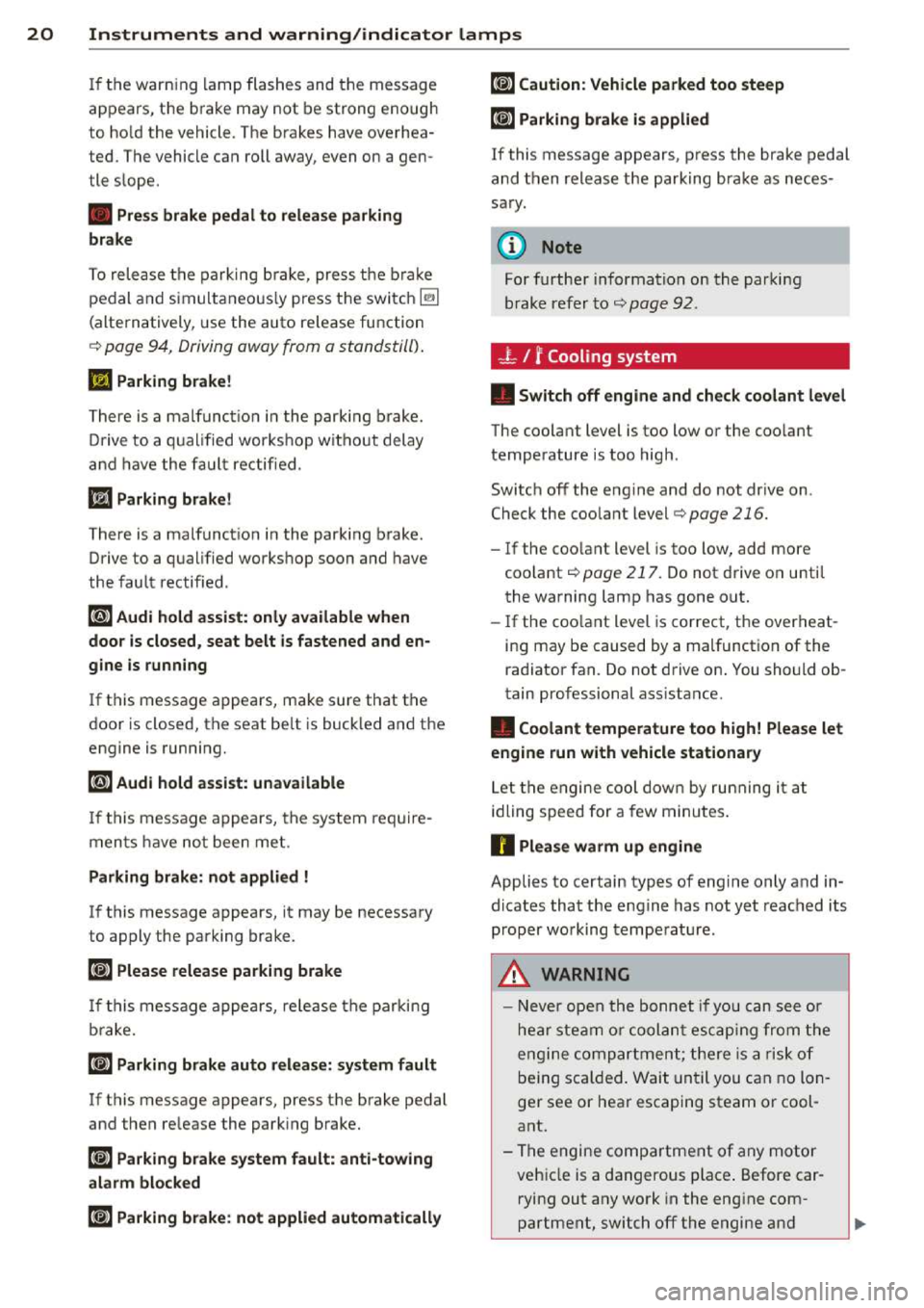 AUDI A3 2014 8V / 3.G Owners Manual 