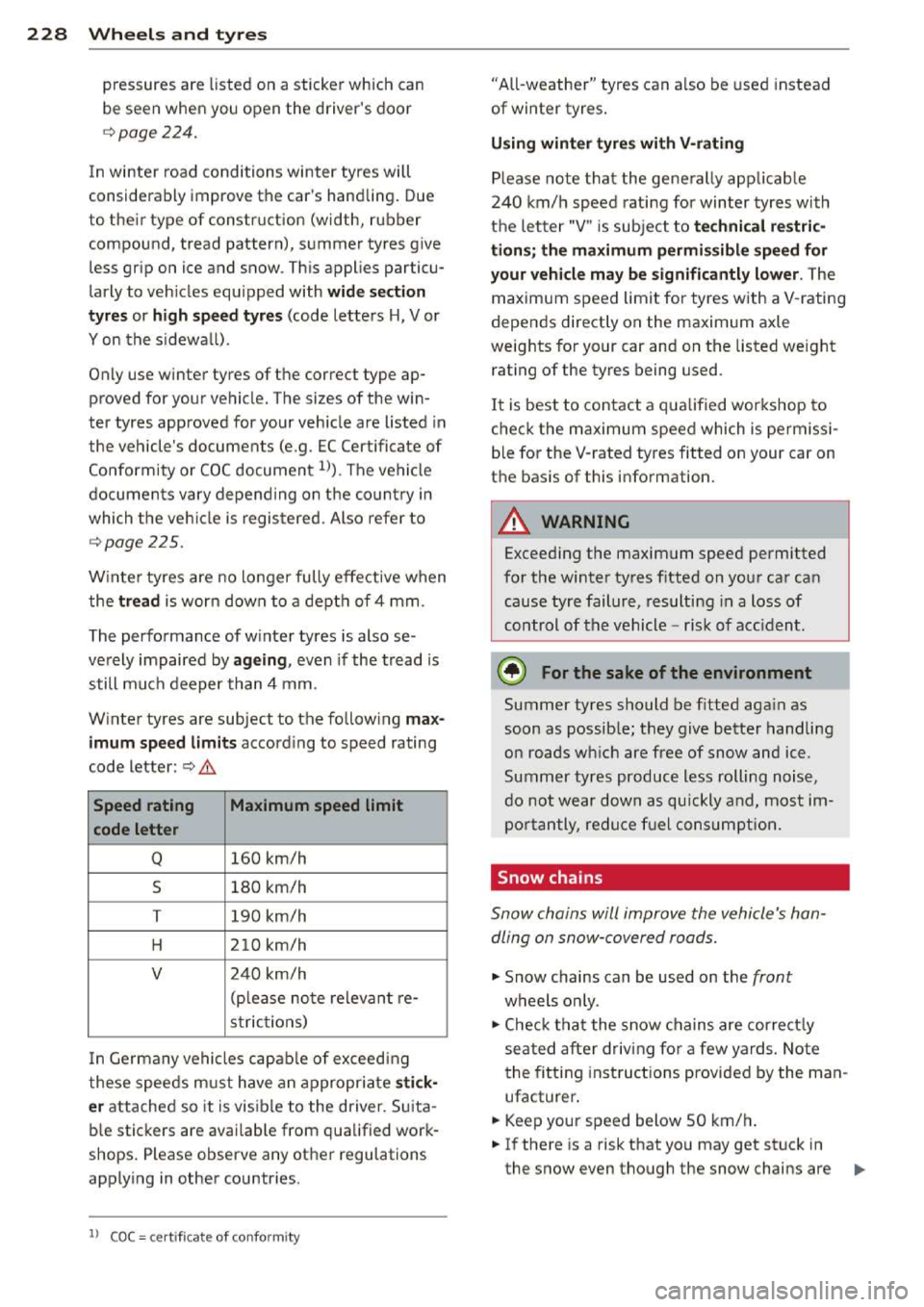 AUDI A3 2014 8V / 3.G Owners Manual 