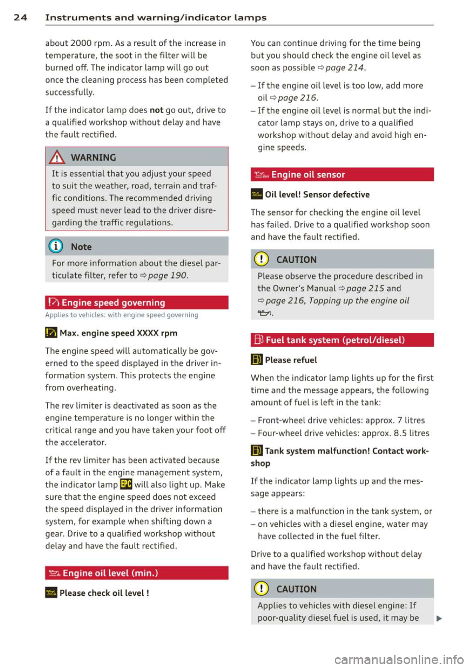 AUDI A3 2014 8V / 3.G Owners Manual 