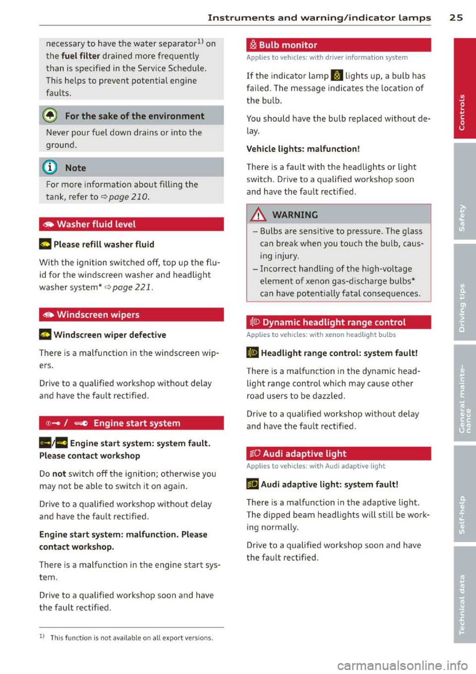 AUDI A3 2014 8V / 3.G Owners Manual 