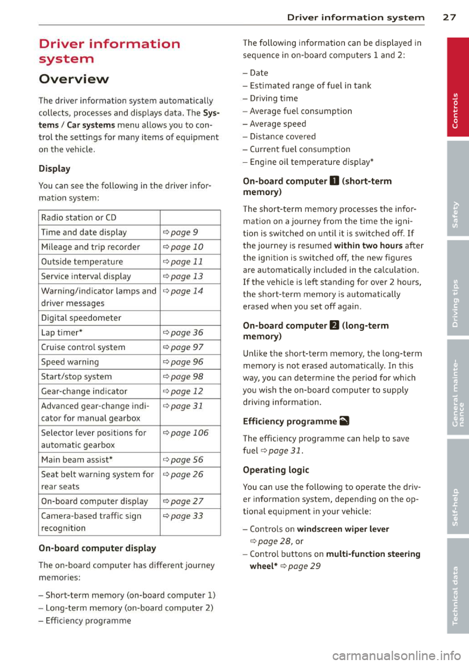 AUDI A3 2014 8V / 3.G Owners Manual 