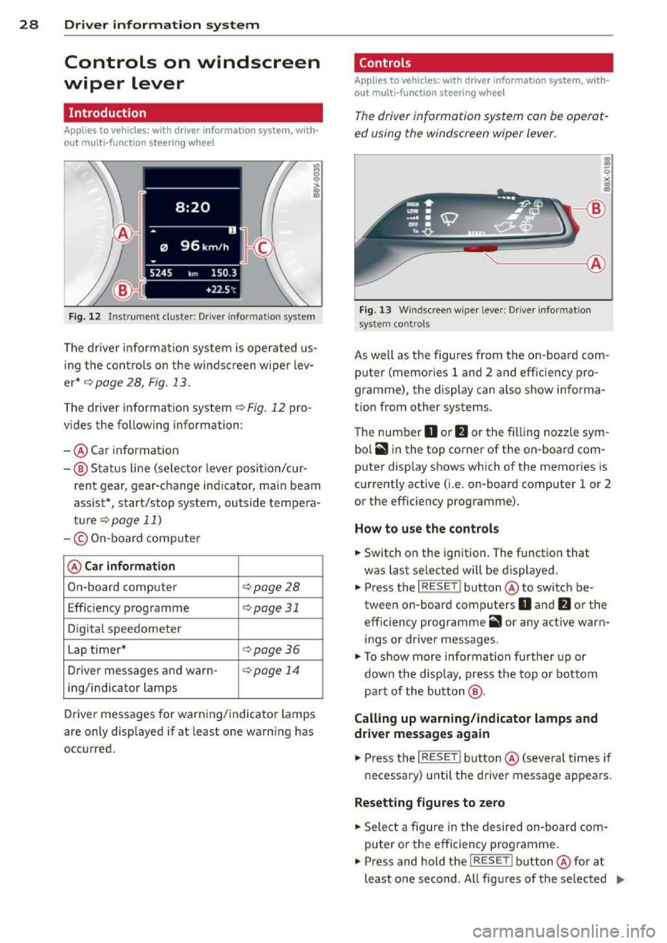 AUDI A3 2014 8V / 3.G Owners Manual 