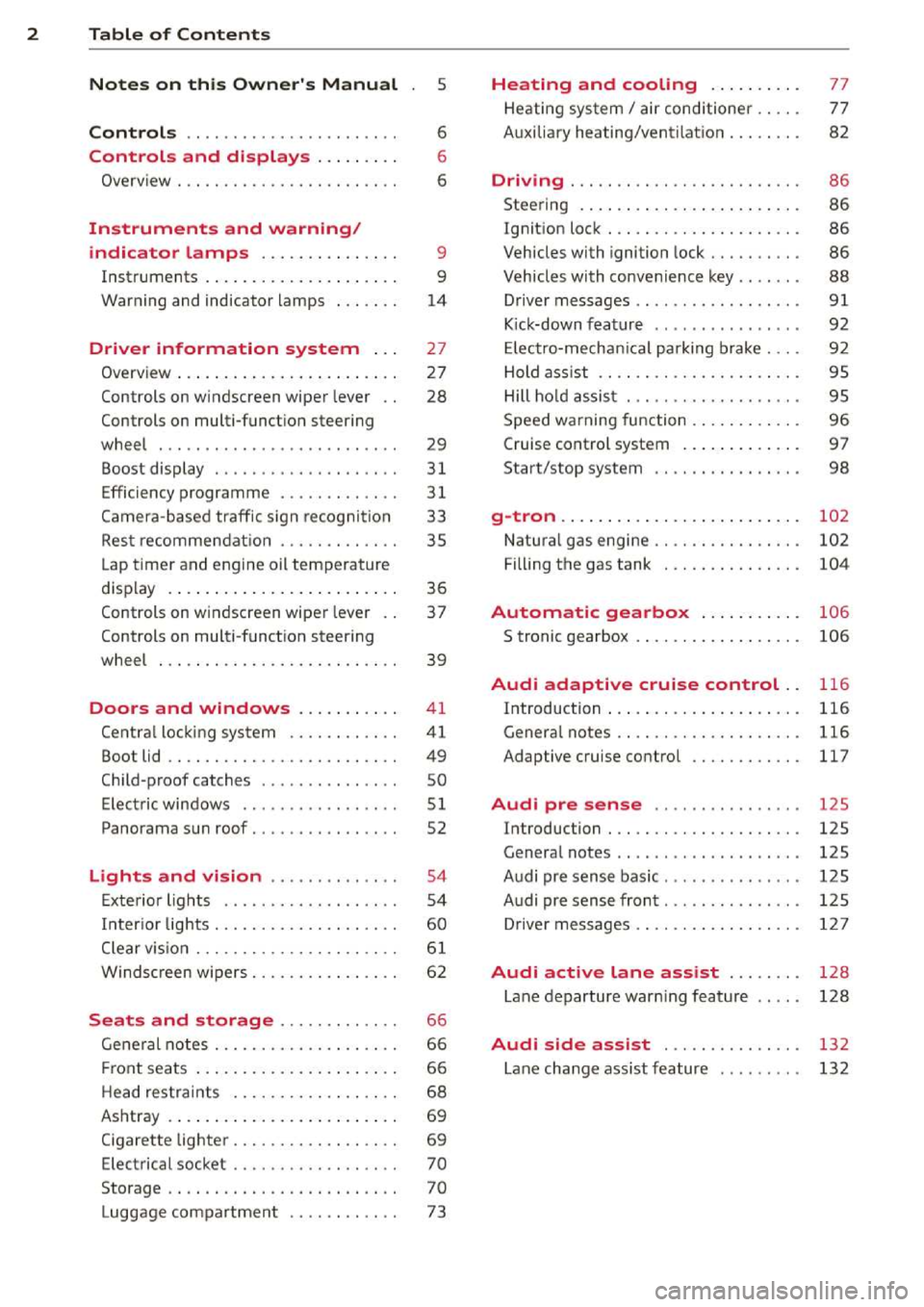 AUDI A3 2014 8V / 3.G Owners Manual 