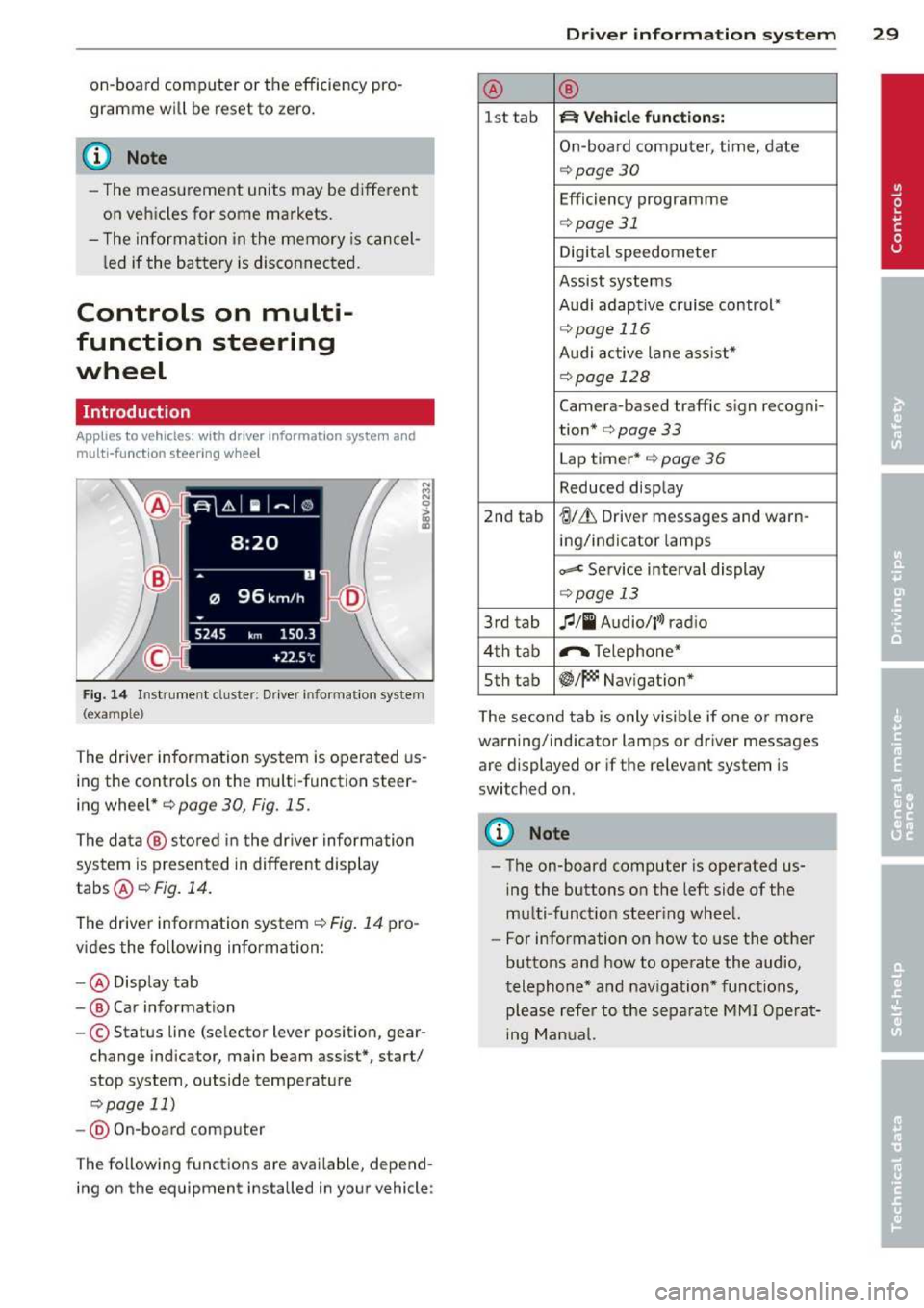 AUDI A3 2014 8V / 3.G Owners Manual 