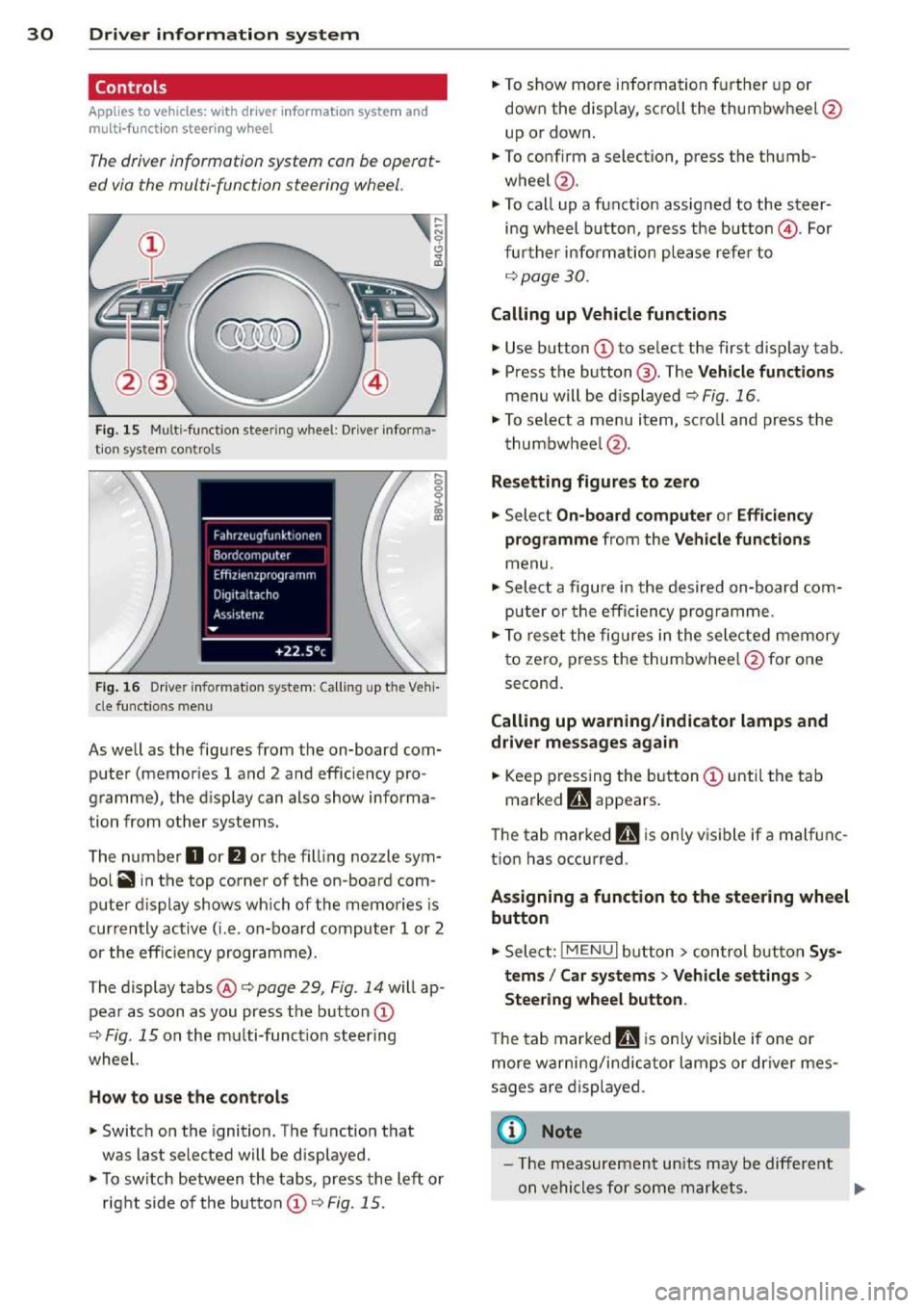 AUDI A3 2014 8V / 3.G Owners Manual 