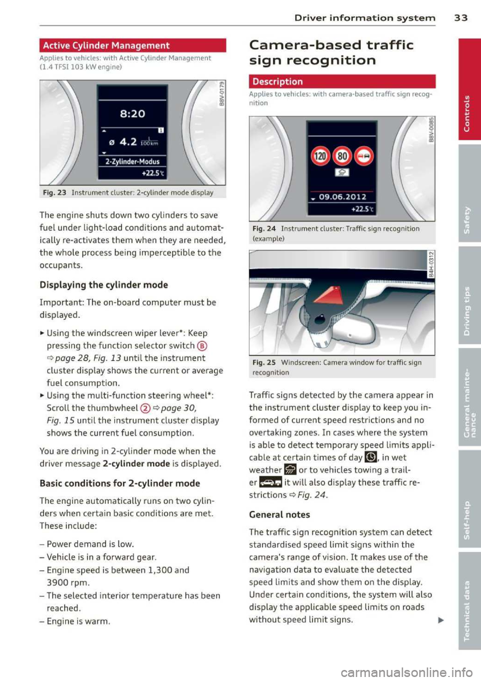 AUDI A3 2014 8V / 3.G Owners Manual 