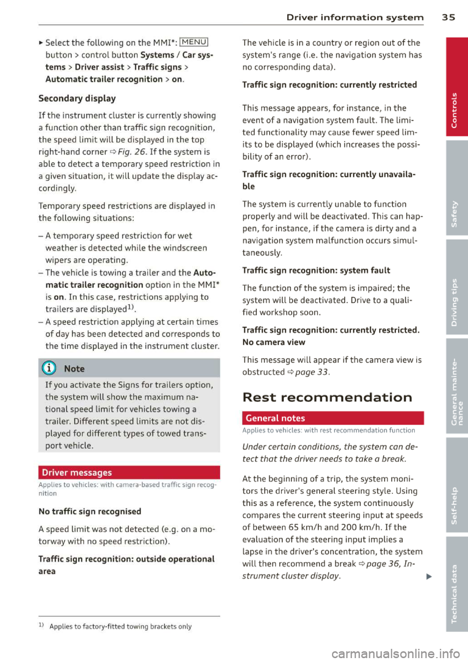 AUDI A3 2014 8V / 3.G Owners Manual 