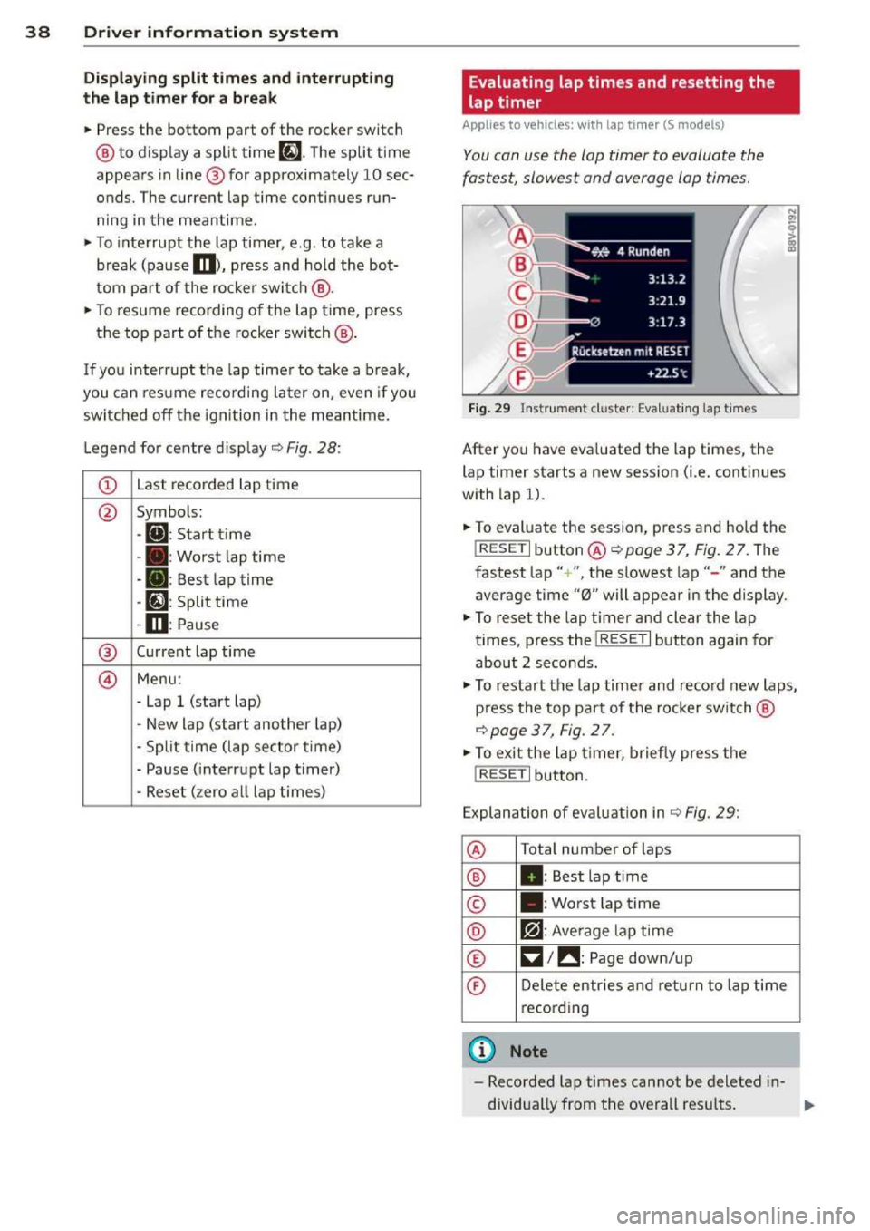 AUDI A3 2014 8V / 3.G Owners Manual 