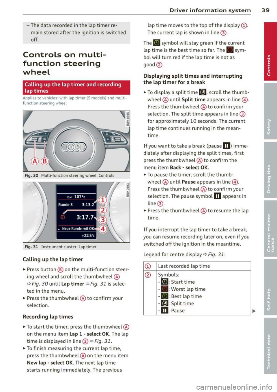 AUDI A3 2014 8V / 3.G Owners Manual 
