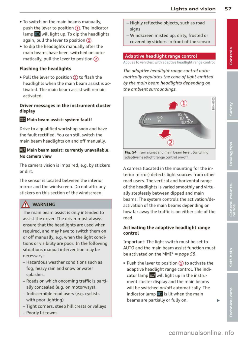 AUDI A3 2014 8V / 3.G Owners Manual 