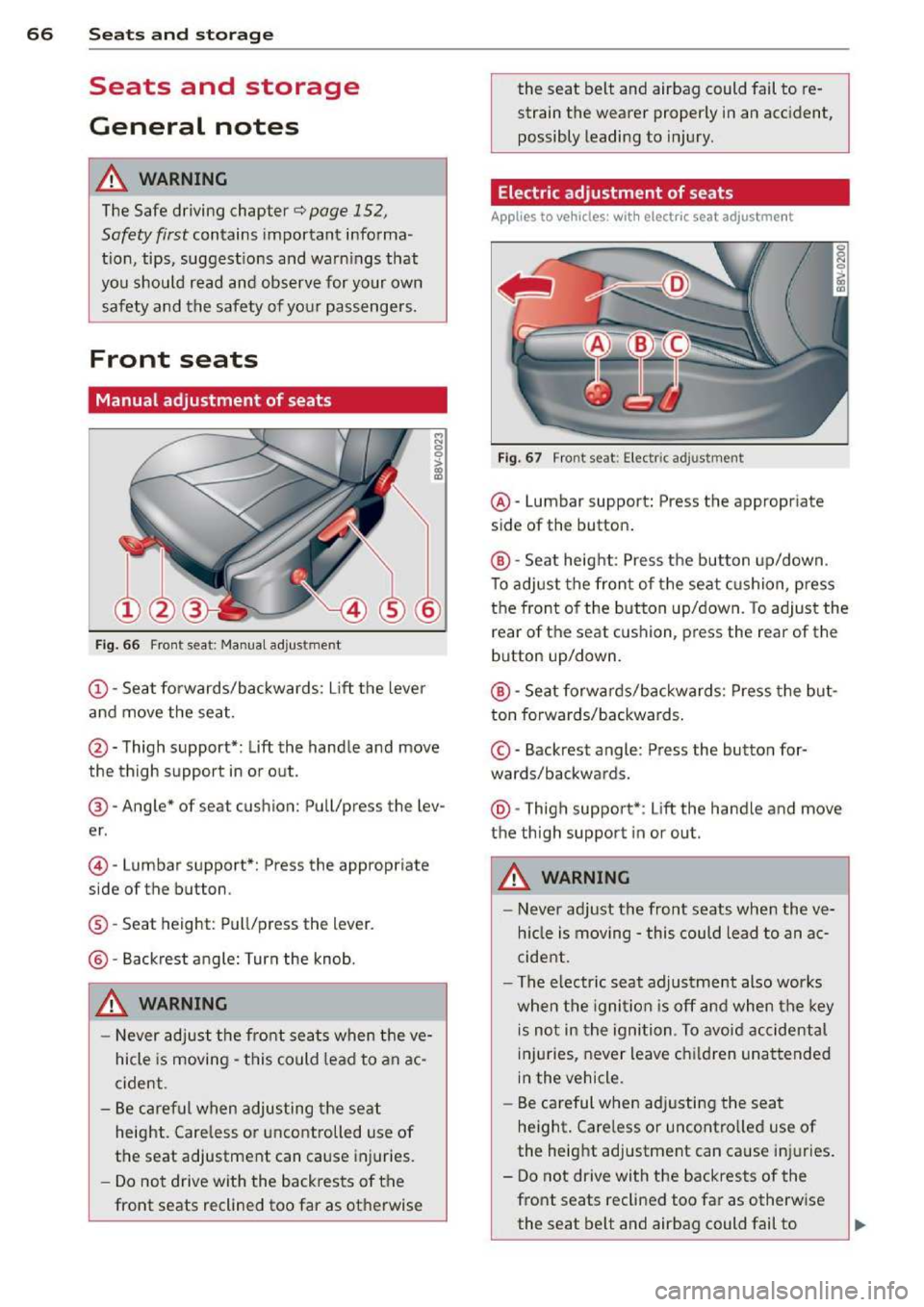 AUDI A3 2014 8V / 3.G Owners Manual 