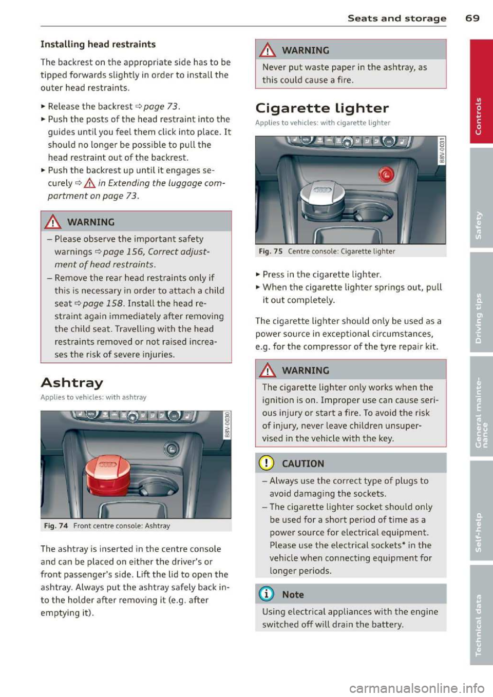 AUDI A3 2014 8V / 3.G Owners Manual 