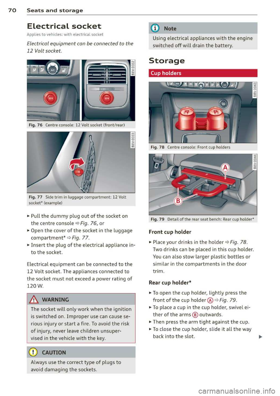 AUDI A3 2014 8V / 3.G Owners Manual 