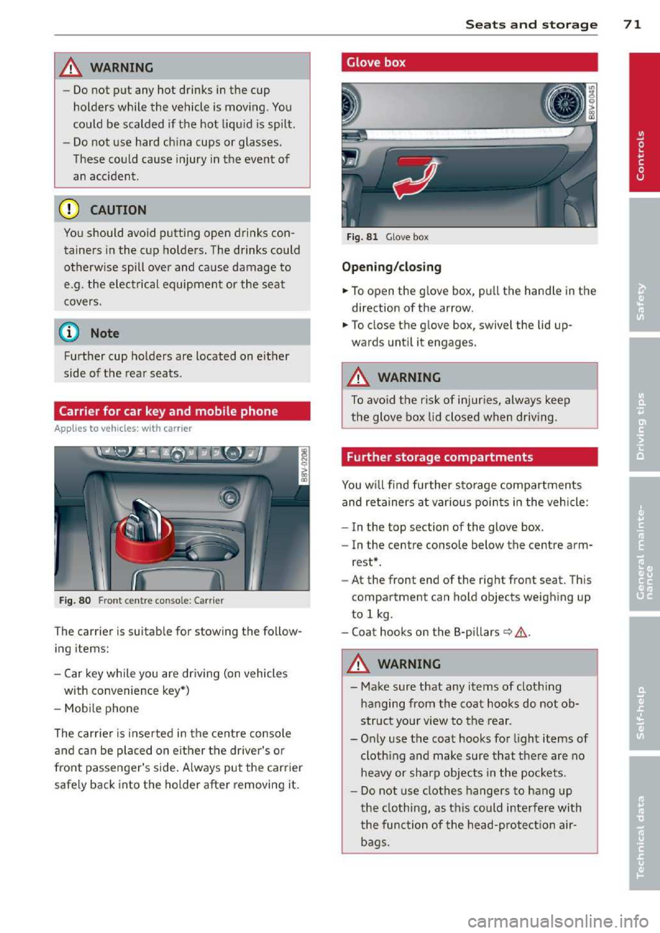 AUDI A3 2014 8V / 3.G Owners Manual 