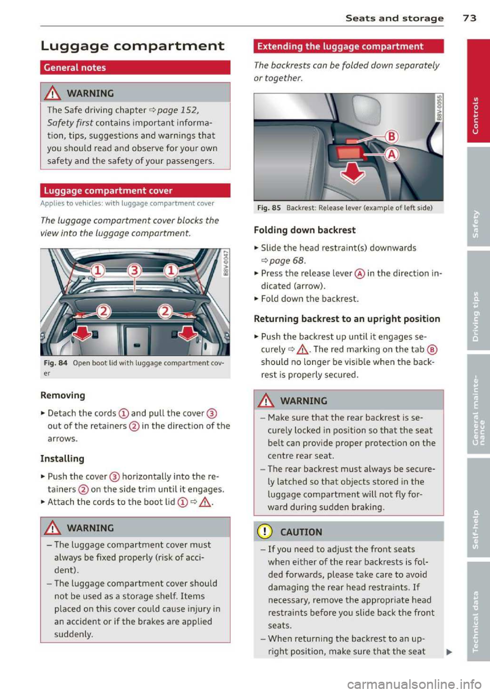 AUDI A3 2014 8V / 3.G Owners Manual 