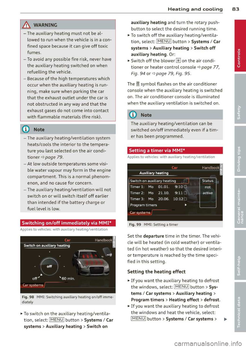 AUDI A3 2014 8V / 3.G Owners Manual 