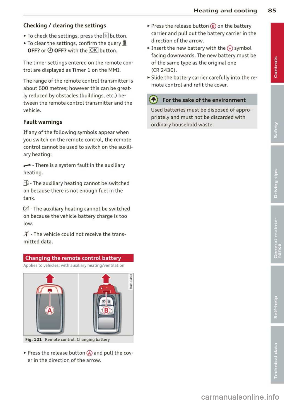 AUDI A3 2014 8V / 3.G Owners Manual 