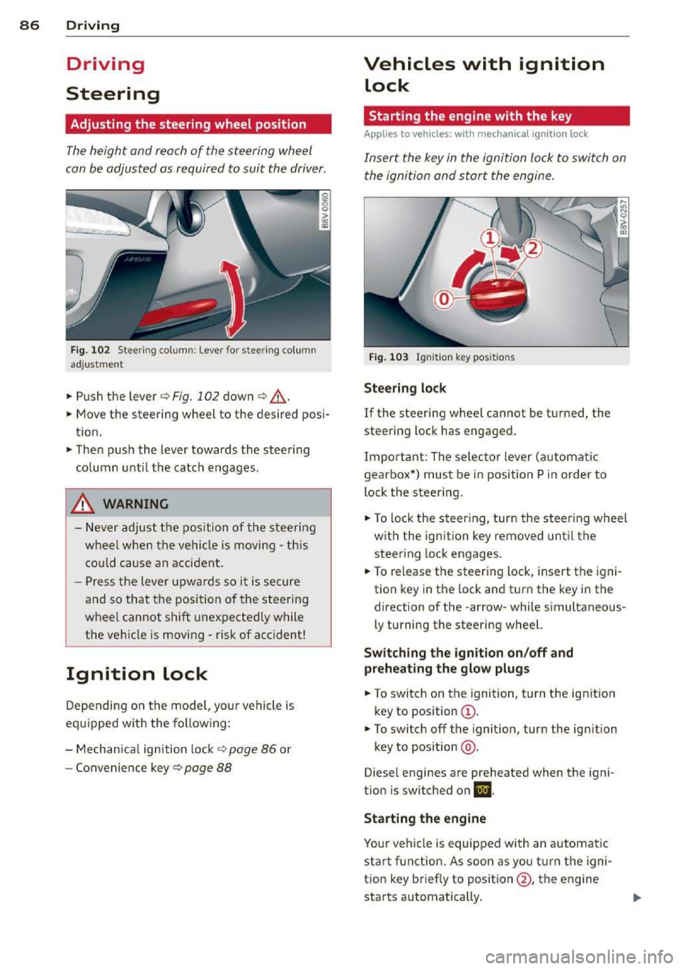 AUDI A3 2014 8V / 3.G Owners Manual 