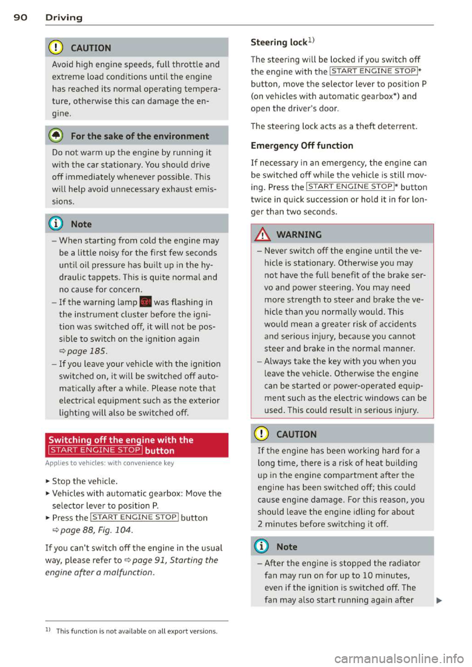 AUDI A3 2014 8V / 3.G Owners Manual 