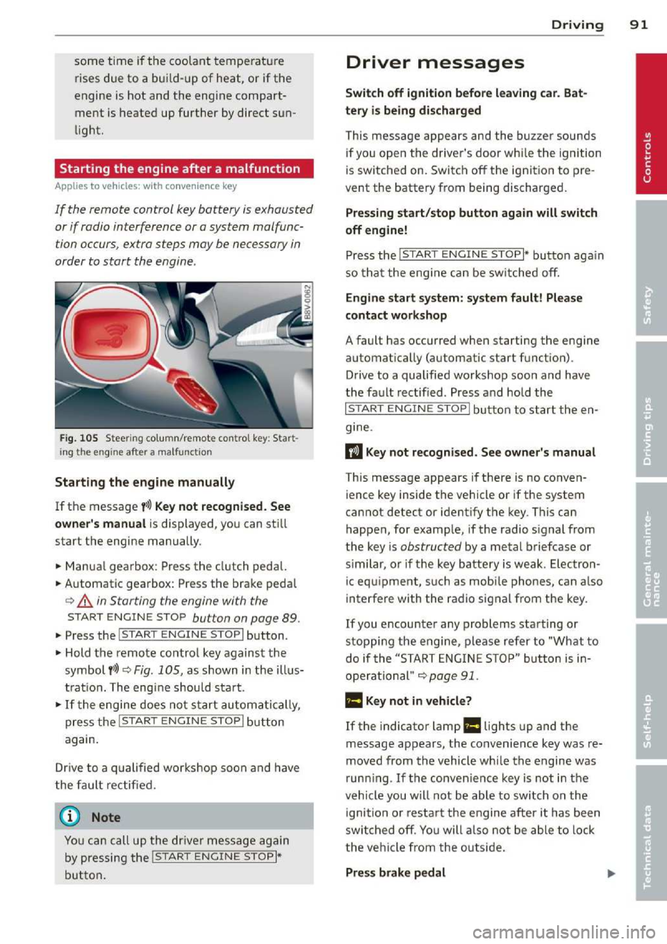 AUDI A3 2014 8V / 3.G Owners Manual 