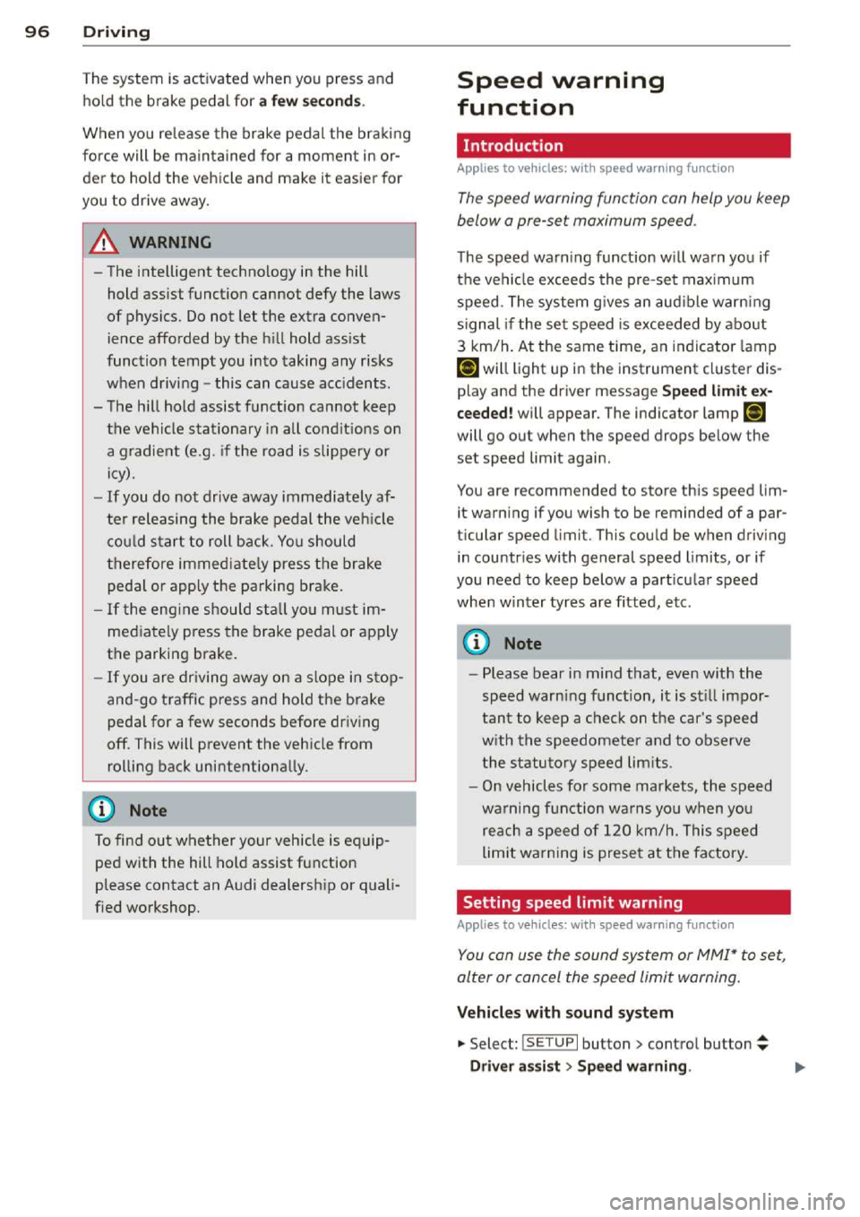 AUDI A3 2014 8V / 3.G Owners Manual 