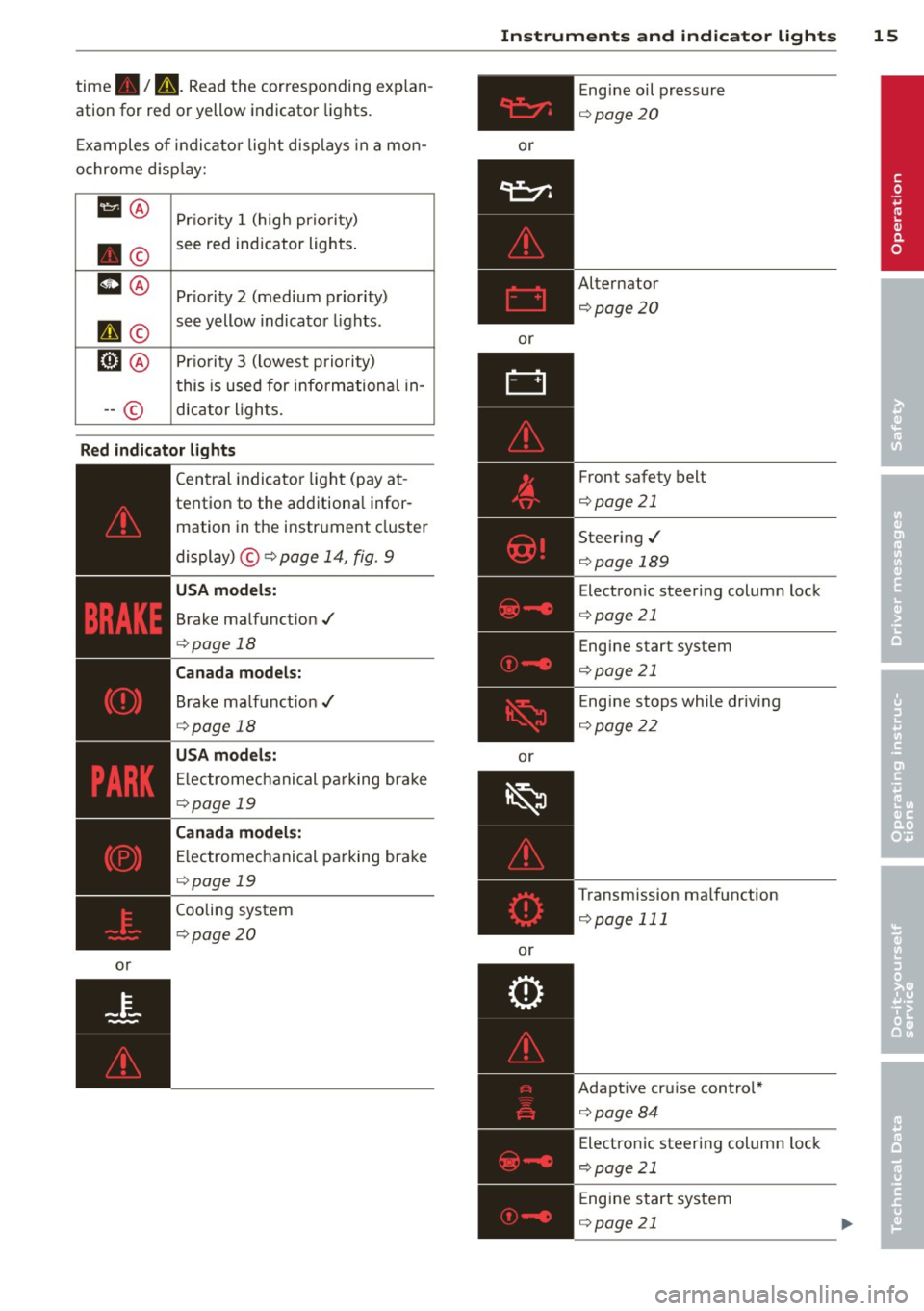 AUDI A3 SEDAN 2015 8V / 3.G Owners Manual 